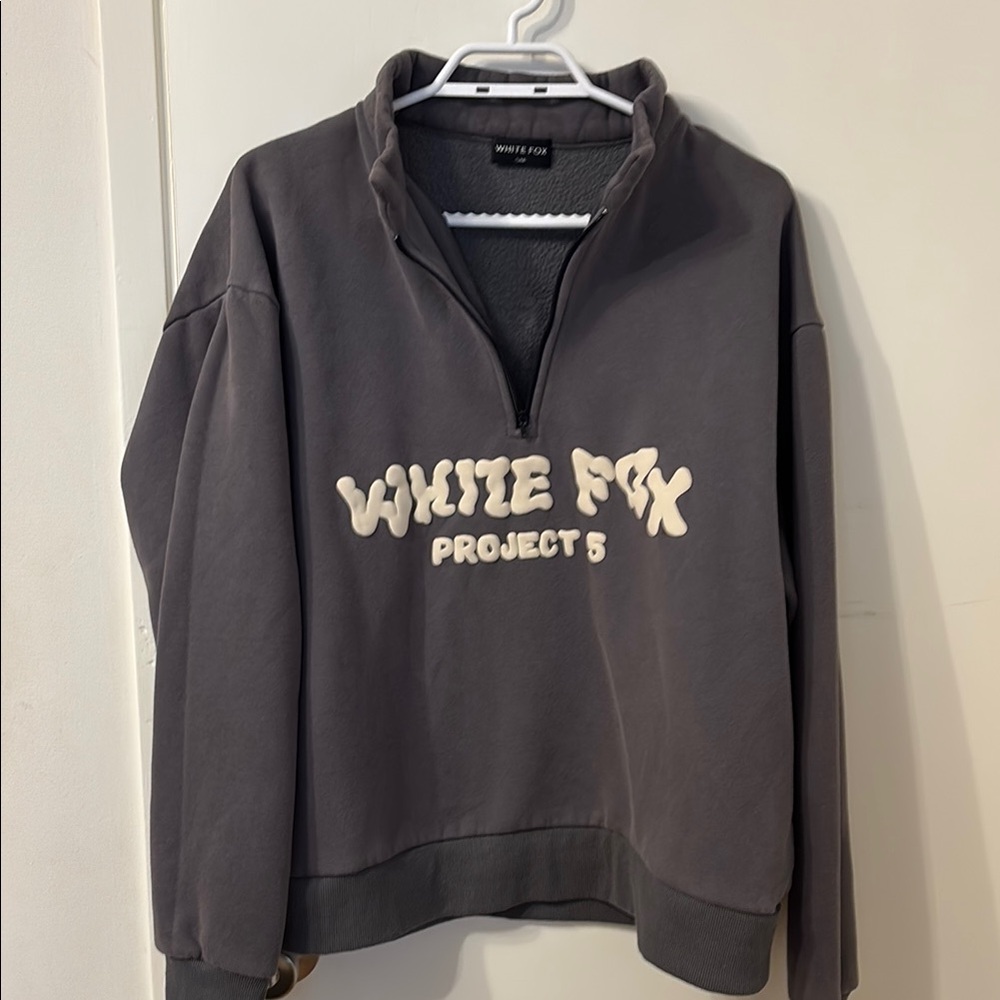 White Fox Charcoal Sweatshirt